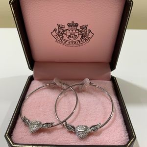 Juicy Couture Hoop Earrings with winged hearts